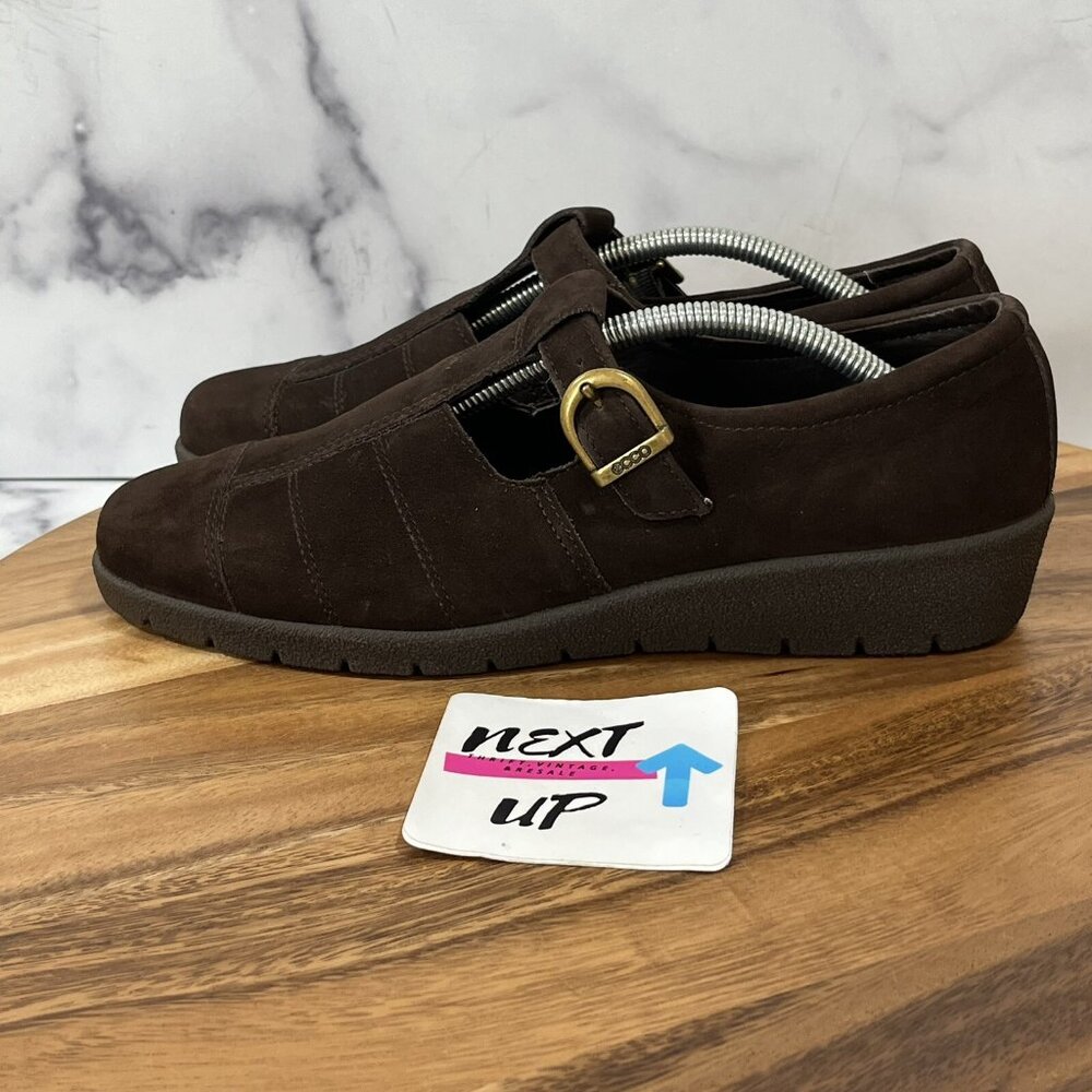 Comfort Mary Jane Flats in Dark Brown - Unbranded